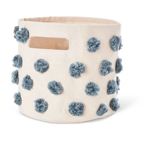New Pehr pint pom pom basket in deep sea - Picture 1 of 6